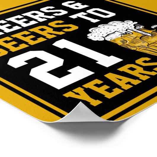 21歳の誕生日応援とビールから21歳 ポスター (角)