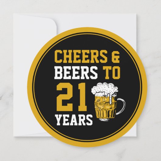 21歳の誕生日応援とビール21歳までモダン 招待状 (裏面)