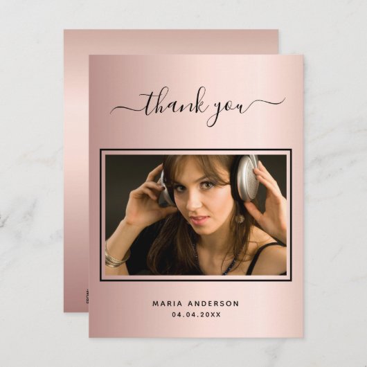 21歳の誕生日感謝していお客様の写真バラ金ゴールド ポストカード (正面/裏面)