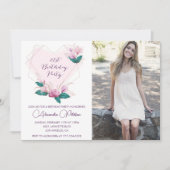 21歳の誕生日招待状エレガントBoho Photo 招待状 (正面)