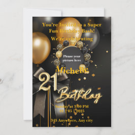21歳の誕生日招待状カードテンプレート 招待状