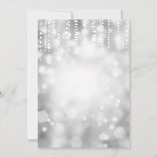 21歳の誕生日招待状シルバーグリッター 招待状 (裏面)