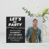 21歳の誕生日招待状メンズブラック写真 招待状 (スタンド正面)