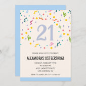 21歳の誕生日招待状紙吹雪 招待状 (正面/裏面)