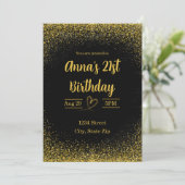 21歳の誕生日招待状 - ゴールドのTwenty One 招待状 (スタンド正面)