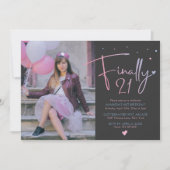 21歳の誕生日招待状（写真付き） 招待状 (正面)