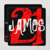 21歳の誕生日招待状 招待状 (正面/裏面)