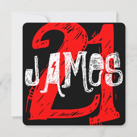 21歳の誕生日招待状 招待状 (正面)