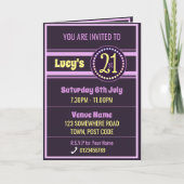 21歳の誕生日招待状 招待状 (正面)