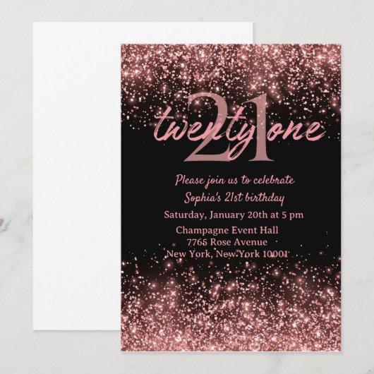 21歳の誕生日招待状 招待状 (正面/裏面)