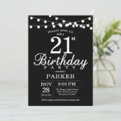 21歳の誕生日招待状（白黒） 招待状 (スタンド正面)