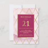 21歳の誕生日招待状-金ゴールド、エレガントトレンディー 招待状 (正面)
