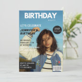 21歳の誕生日招待状 雑誌の表紙 招待状 (スタンド正面)