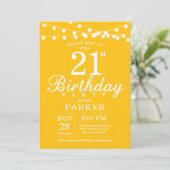 21歳の誕生日招待状 黄色 招待状 (スタンド正面)