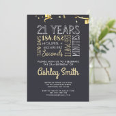 21歳の誕生日招待状 - 21年 時間 秒 招待状 (スタンド正面)