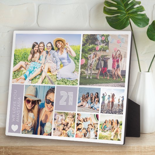 21歳の誕生日数々の写真コラージュ フォトプラーク