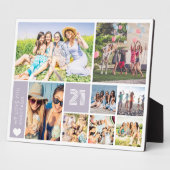 21歳の誕生日数々の写真コラージュ フォトプラーク (側面)