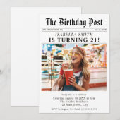 21歳の誕生日新聞写真 招待状 (正面/裏面)