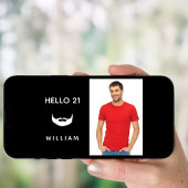 21歳の誕生日白黒ひげおもしろい男の人 招待状