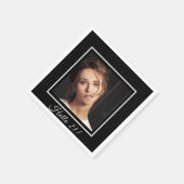 21歳の誕生日白黒写真 スタンダードカクテルナプキン (角)