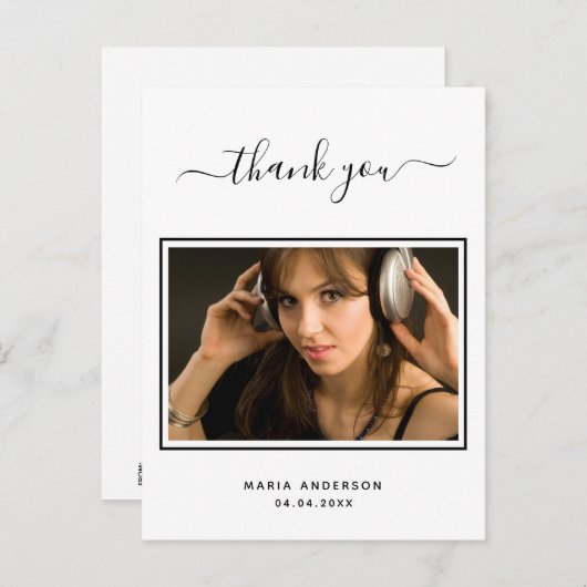 21歳の誕生日白黒感謝してい写真 ポストカード (正面/裏面)