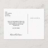 21歳の誕生日白黒感謝してい写真 ポストカード (裏面)