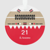 21歳の誕生日素晴らし 赤と白 オーナメント (裏面)