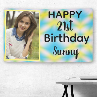 21歳の誕生日絞り染めワンフォト 横断幕