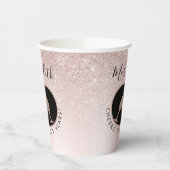 21歳の誕生日赤面グリッターシャンパントースト 紙コップ (左)