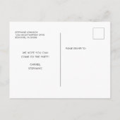 21歳の誕生日赤面グリッターシャンパン招待状 ポストカード (裏面)