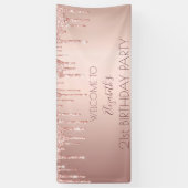 21歳の誕生日赤面バラ金ゴールドグリッタードリップウェルカム 横断幕 (縦)