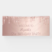 21歳の誕生日赤面バラ金ゴールドグリッタードリップウェルカム 横断幕 (横)