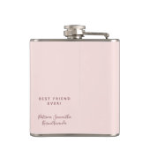 21歳の誕生日赤面ピンクのローズ金ゴールドグラムの友人 フラスク (裏面)