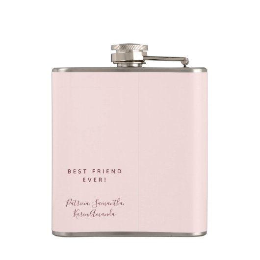 21歳の誕生日赤面ピンクのローズ金ゴールドグラムの友人 フラスク (裏面)