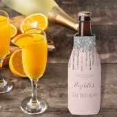 21歳の誕生日赤面ピンクローズ金ゴールドグリッター銀 ボトルクーラー