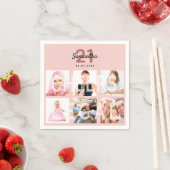 21歳の誕生日赤面写真コラージュバラ金ゴールド法 スタンダードカクテルナプキン (インサイチュ)