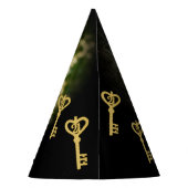 21歳の誕生日金ゴールドパーソナライズされた鍵の写真名 パーティーハット (裏面)