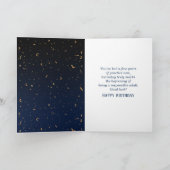 21歳の誕生日金ゴールドマイラーバルーンと紙吹雪カード カード (内部)