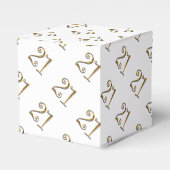 21歳の誕生日金ゴールド白エレガント フェイバーボックス (正面サイド)