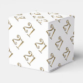 21歳の誕生日金ゴールド白エレガント フェイバーボックス (裏面サイド)