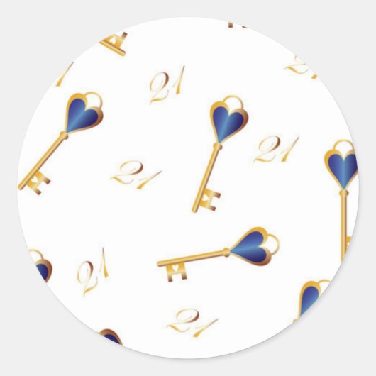 21歳の誕生日鍵 ラウンドシール (正面)
