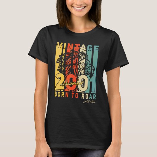 21歳の誕生日11月21歳ヴィンテージ2001 Tシャツ (正面)