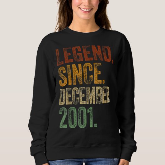 21歳の誕生日12月21生まれ年の伝説 スウェットシャツ (正面)