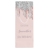 21歳の誕生日21バラ金ゴールドグリッター銀の輝き ワインギフトバッグ (裏面)