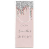 21歳の誕生日21バラ金ゴールドグリッター銀の輝き ワインギフトバッグ (正面)