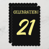 21歳の誕生日21パーティーカスタム招待状 招待状 (正面/裏面)
