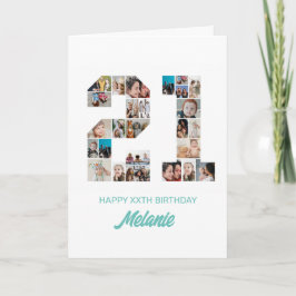 21歳の誕生日21フォトコラージュパーソナライズされた カード