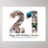 21歳の誕生日21フォトコラージュ記念日 ポスター (正面)