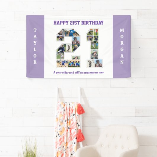 21歳の誕生日21フォトコラージュ 横断幕 (インサイチュ)