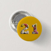 21歳の誕生日21年マイルストーンボタン 缶バッジ (正面&裏面)